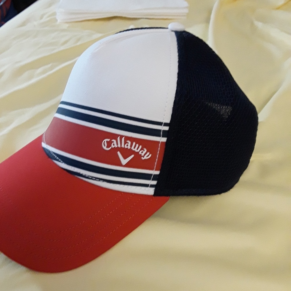 NEW Callaway Stripe Meshback Hat